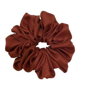 Satin Hair Scrunchie. Maroon. Medium. Resortwear. Party. Fall. Holiday. Gifts.